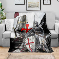 Knights Templar Crusader Blanket Medieval Armor Red Cross Shield