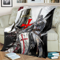Knights Templar Crusader Blanket Medieval Armor Red Cross Shield