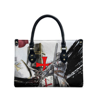 Knights Templar Crusader Leather Bag Medieval Armor Red Cross Shield