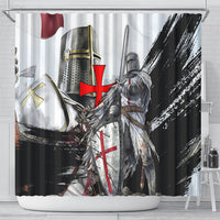 Knights Templar Crusader Shower Curtain Medieval Armor Red Cross Shield