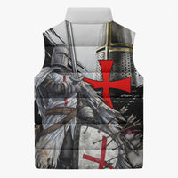 Knights Templar Crusader Sleeveless Puffer Jacket Medieval Armor Red Cross Shield