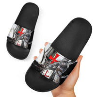 Knights Templar Crusader Slide Sandals Medieval Armor Red Cross Shield