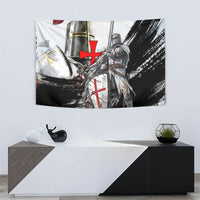 Knights Templar Crusader Tapestry Medieval Armor Red Cross Shield