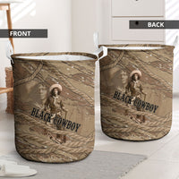 Black Cowboy Nat Love Laundry Basket Vintage Western Portrait Lasso