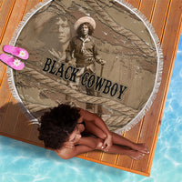 Black Cowboy Nat Love Beach Blanket Vintage Western Portrait Lasso
