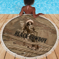 Black Cowboy Nat Love Beach Blanket Vintage Western Portrait Lasso