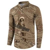 Black Cowboy Nat Love Button Sweatshirt Vintage Western Portrait Lasso