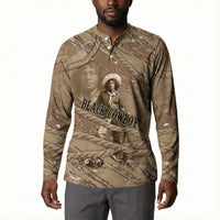 Black Cowboy Nat Love Button Sweatshirt Vintage Western Portrait Lasso