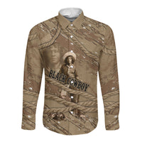 Black Cowboy Nat Love Long Sleeve Button Shirt Vintage Western Portrait Lasso