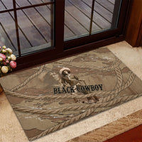 Black Cowboy Nat Love Rubber Doormat Vintage Western Portrait Lasso