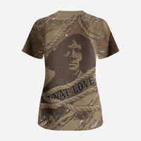 Black Cowboy Nat Love Scrub Top Vintage Western Portrait Lasso