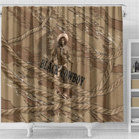 Black Cowboy Nat Love Shower Curtain Vintage Western Portrait Lasso