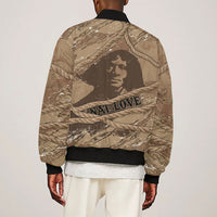 Black Cowboy Nat Love Sleeve Zip Bomber Jacket Vintage Western Portrait Lasso