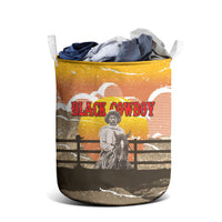 Black Cowboy Bill Pickett Laundry Basket Retro Sunset Western Design