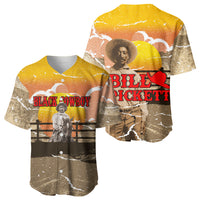 Black Cowboy Bill Pickett Baseball Jersey Retro Sunset Western Design