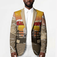 Black Cowboy Bill Pickett Blazer Retro Sunset Western Design