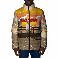 Black Cowboy Bill Pickett Padded Jacket Retro Sunset Western Design