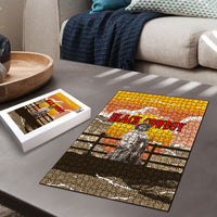 Black Cowboy Bill Pickett Puzzle Retro Sunset Western Design