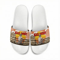 Black Cowboy Bill Pickett Slide Sandals Retro Sunset Western Design