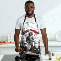 Black Cowboy Nat Love Apron Comic Style Desert Line Art Red Typography
