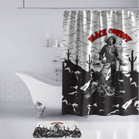 Black Cowboy Nat Love Bathroom Set Comic Style Desert Line Art Red Typography