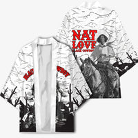 Black Cowboy Nat Love Kimono Comic Style Desert Line Art Red Typography