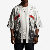 Black Cowboy Nat Love Kimono Comic Style Desert Line Art Red Typography