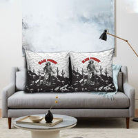Black Cowboy Nat Love Pillow Cover Comic Style Desert Line Art Red Typography