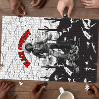 Black Cowboy Nat Love Puzzle Comic Style Desert Line Art Red Typography