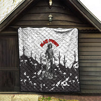 Black Cowboy Nat Love Quilt Comic Style Desert Line Art Red Typography