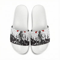 Black Cowboy Nat Love Slide Sandals Comic Style Desert Line Art Red Typography