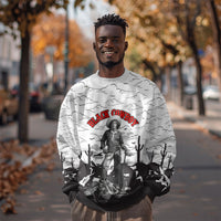 Black Cowboy Nat Love Sweatshirt Comic Style Desert Line Art Red Typography