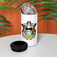 Antigua and Barbuda Flag 4 in 1 Can Cooler Tumbler with National Coat of Arms - Wonder Print Shop