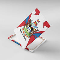 Antigua and Barbuda Flag Canvas Wall Art with National Coat of Arms - Wonder Print Shop