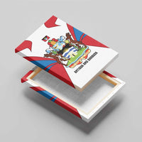 Antigua and Barbuda Flag Canvas Wall Art with National Coat of Arms - Wonder Print Shop