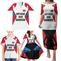 Antigua and Barbuda Flag Family Matching Puletasi and Hawaiian Shirt with National Coat of Arms - Wonder Print Shop