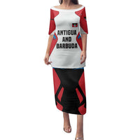 Antigua and Barbuda Flag Family Matching Puletasi and Hawaiian Shirt with National Coat of Arms - Wonder Print Shop