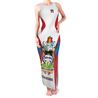Antigua and Barbuda Flag Family Matching Tank Maxi Dress and Hawaiian Shirt with National Coat of Arms - Wonder Print Shop