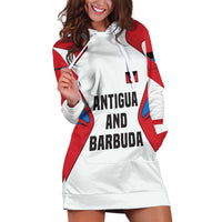 Antigua and Barbuda Flag Hoodie Dress with National Coat of Arms - Wonder Print Shop