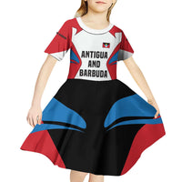 Antigua and Barbuda Flag Kid Short Sleeve Dress with National Coat of Arms - Wonder Print Shop
