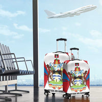 Antigua and Barbuda Flag Luggage Cover with National Coat of Arms - Wonder Print Shop