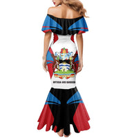 Antigua and Barbuda Flag Mermaid Dress with National Coat of Arms - Wonder Print Shop