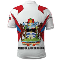 Antigua and Barbuda Flag Polo Shirt with National Coat of Arms - Wonder Print Shop