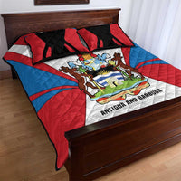 Antigua and Barbuda Flag Quilt Bed Set with National Coat of Arms - Wonder Print Shop