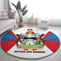 Antigua and Barbuda Flag Round Carpet with National Coat of Arms - Wonder Print Shop