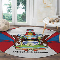 Antigua and Barbuda Flag Round Carpet with National Coat of Arms - Wonder Print Shop