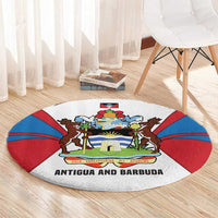 Antigua and Barbuda Flag Round Carpet with National Coat of Arms - Wonder Print Shop