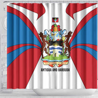 Antigua and Barbuda Flag Shower Curtain with National Coat of Arms - Wonder Print Shop