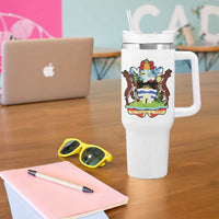 Antigua and Barbuda Flag Tumbler With Handle with National Coat of Arms - Wonder Print Shop