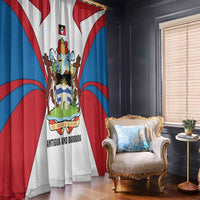 Antigua and Barbuda Flag Window Curtain with National Coat of Arms - Wonder Print Shop